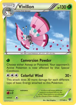 Vivillon #17 · XY Pokémon card