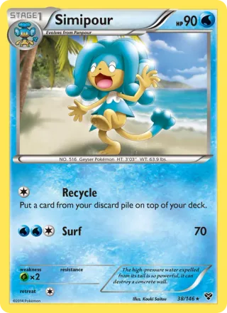 Simipour #38 · XY Pokémon card