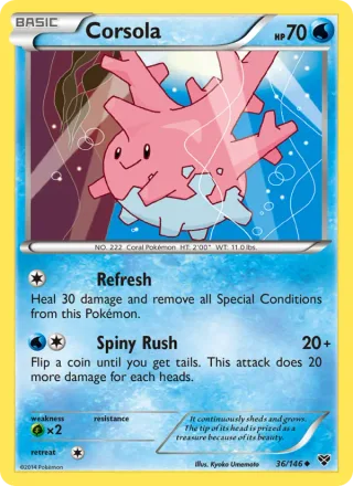 Corsola #36 · XY Pokémon card