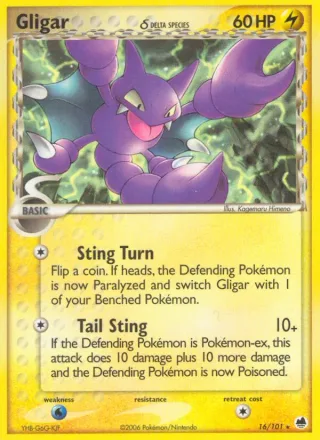 Gligar δ #16 · Dragon Frontiers Pokémon card