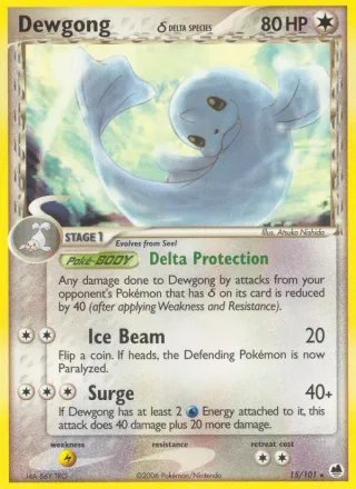 Dewgong δ #15 · Dragon Frontiers Pokémon card
