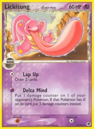 Lickitung δ #19 · Dragon Frontiers Pokémon card