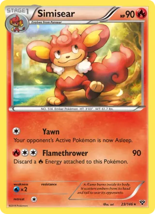 Simisear #23 · XY Pokémon card