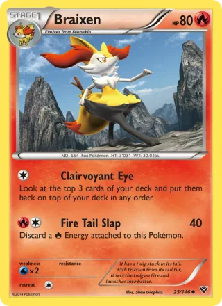 Braixen #25 · XY Pokémon card