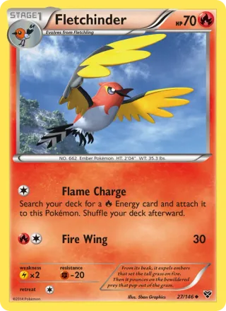 Fletchinder #27 · XY Pokémon card