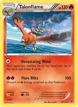 Talonflame #28 · XY Pokémon card