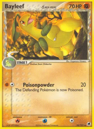 Bayleef δ #26 · Dragon Frontiers Pokémon card