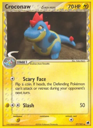 Croconaw δ #27 · Dragon Frontiers Pokémon card