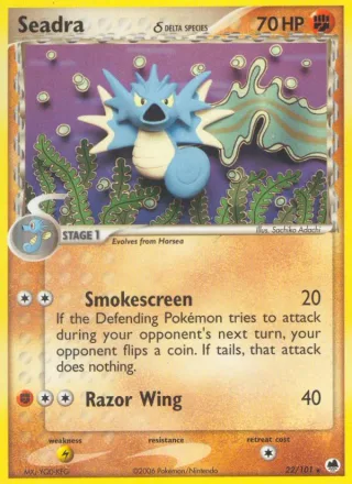 Seadra δ #22 · Dragon Frontiers Pokémon card