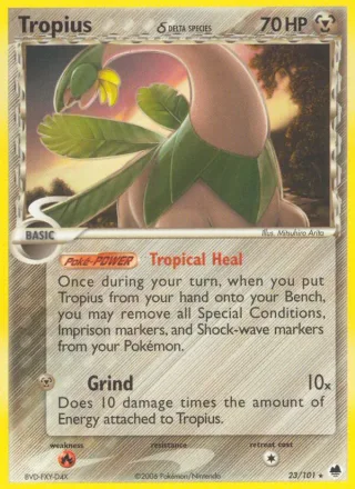 Tropius δ #23 · Dragon Frontiers Pokémon card