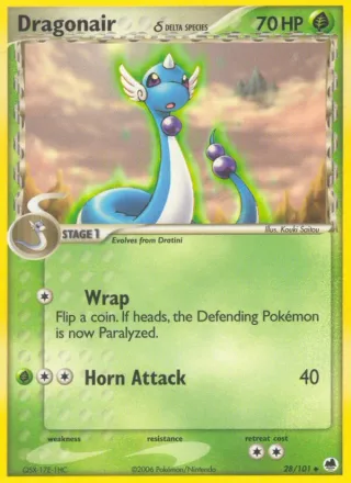 Dragonair δ #28 · Dragon Frontiers Pokémon card