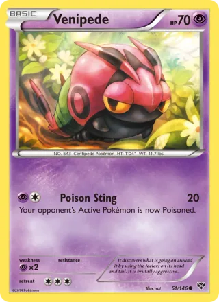 Venipede #51 · XY Pokémon card