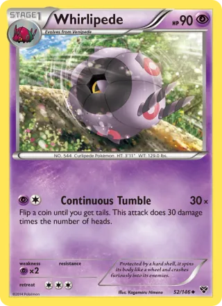 Whirlipede #52 · XY Pokémon card