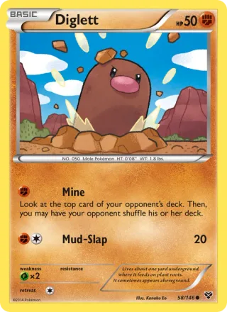 Diglett #58 · XY Pokémon card