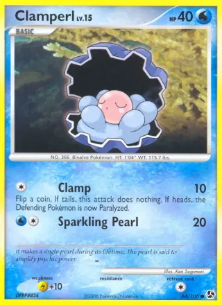 Clamperl #64 · Great Encounters Pokémon card