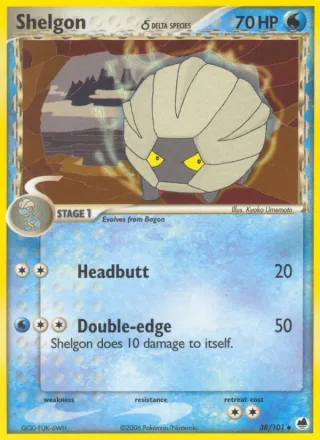 Shelgon δ #38 · Dragon Frontiers Pokémon card