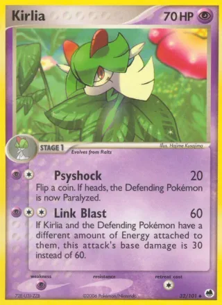 Kirlia #32 · Dragon Frontiers Pokémon card