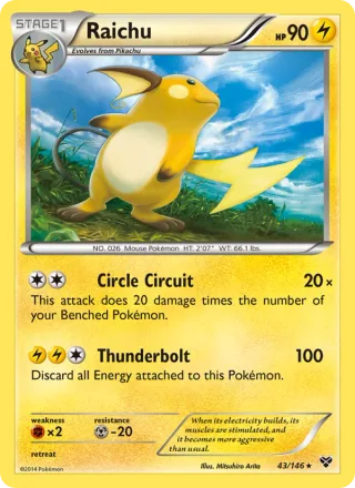 Raichu #43 · XY Pokémon card