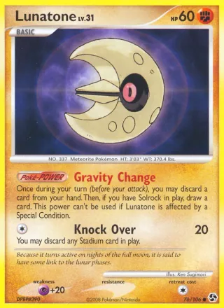 Lunatone #76 · Great Encounters Pokémon card