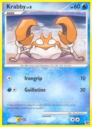 Krabby #75 · Great Encounters Pokémon card