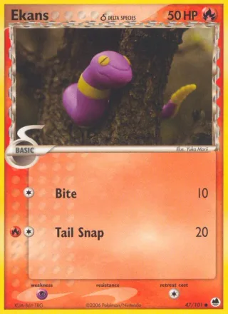 Ekans δ #47 · Dragon Frontiers Pokémon card