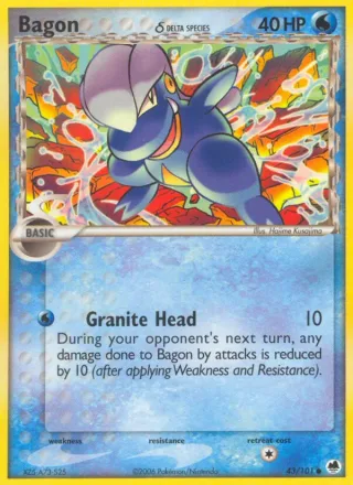 Bagon δ #43 · Dragon Frontiers Pokémon card