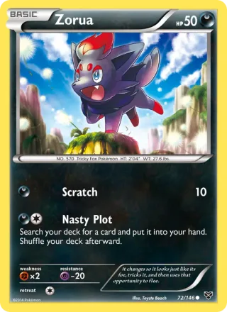 Zorua #72 · XY Pokémon card
