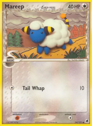 Mareep δ #54 · Dragon Frontiers Pokémon card