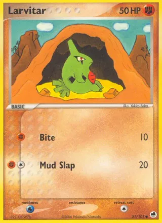 Larvitar #51 · Dragon Frontiers Pokémon card