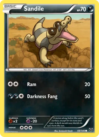 Sandile #69 · XY Pokémon card