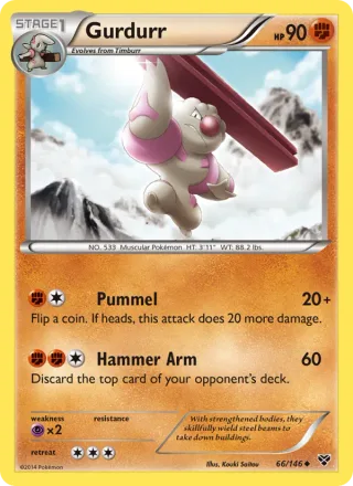 Gurdurr #66 · XY Pokémon card
