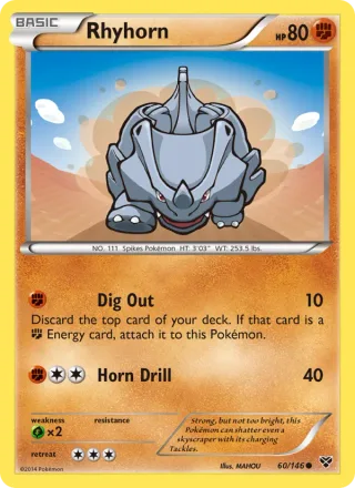 Rhyhorn #60 · XY Pokémon card