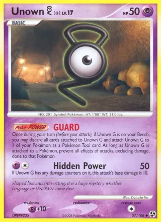 Unown G #57 · Great Encounters Pokémon card