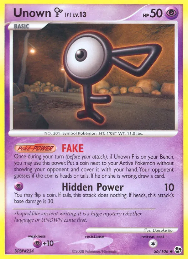 Unown F full card art