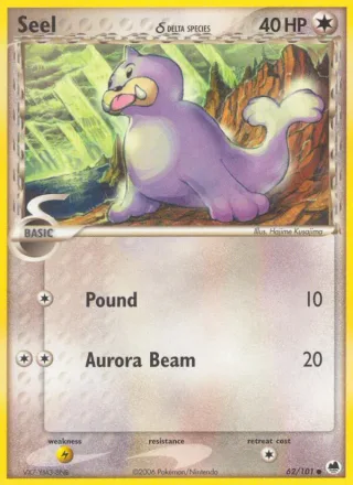 Seel δ #62 · Dragon Frontiers Pokémon card