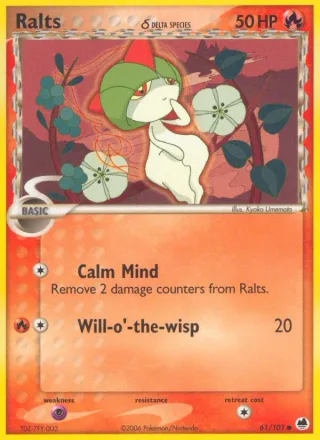 Ralts δ #61 · Dragon Frontiers Pokémon card