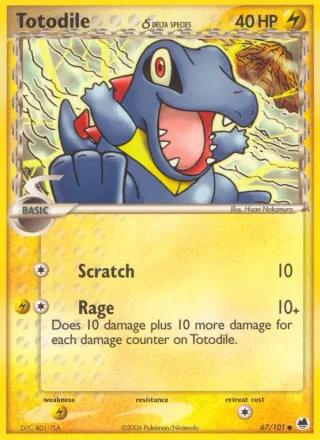 Totodile δ #67 · Dragon Frontiers Pokémon card
