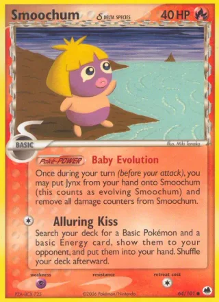 Smoochum δ #64 · Dragon Frontiers Pokémon card