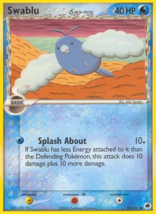 Swablu δ #65 · Dragon Frontiers Pokémon card