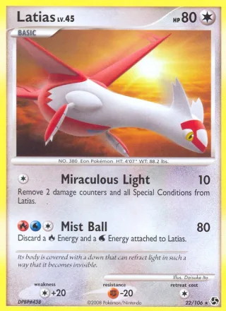 Latias #22 · Great Encounters Pokémon card