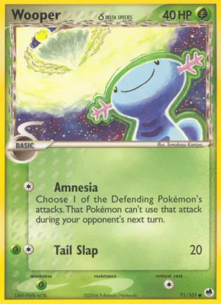 Wooper δ #71 · Dragon Frontiers Pokémon card