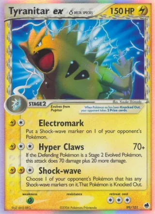 Tyranitar ex δ #99 · Dragon Frontiers Pokémon card