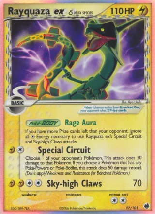 Rayquaza ex δ #97 · Dragon Frontiers Pokémon card