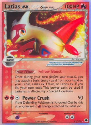 Latias ex δ #95 · Dragon Frontiers Pokémon card