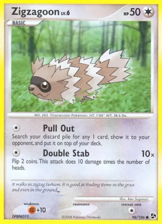 Zigzagoon #96 · Great Encounters Pokémon card