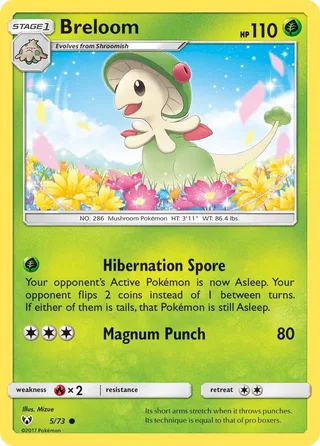 Breloom #5 · Shining Legends Pokémon card