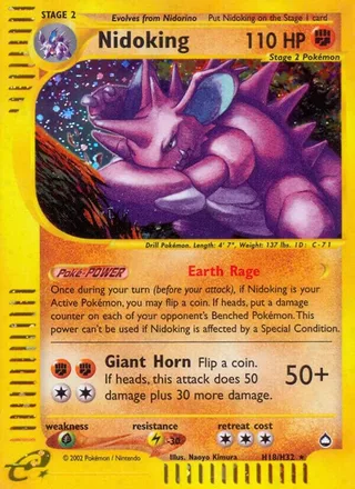 Nidoking #H18 · Aquapolis Pokémon card