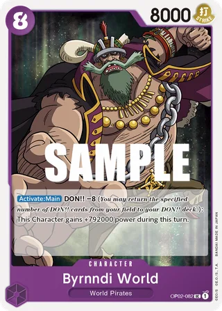 Byrnndi World #OP02-082 · Paramount War Pre-Release Cards One Piece card