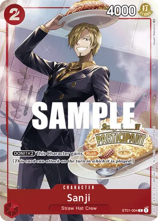 Sanji (Online Regional 2023) [Participant] #ST01-004-online-regional-2023-participant · One Piece Promotion Cards One Piece card