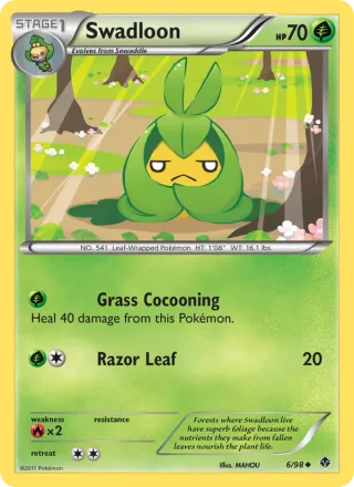 Swadloon #6 · Emerging Powers Pokémon card